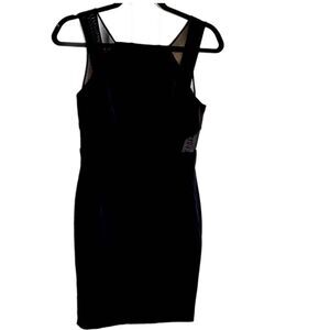 NWT black Jay Godfrey sheath cut out mesh dress  Size 0